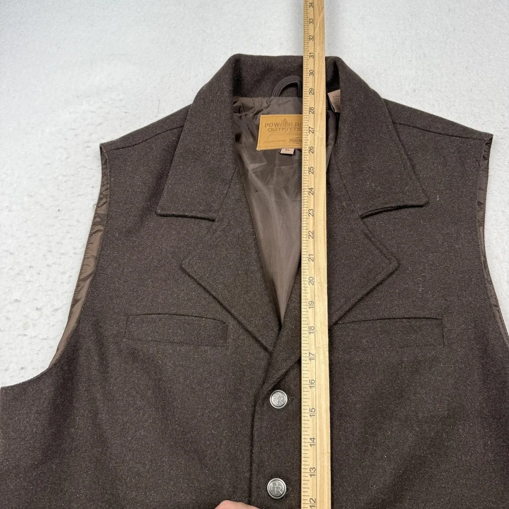 Powder River Outfitters Panhandle Vest Mens XL Brown Wool Western Lined Cowboy